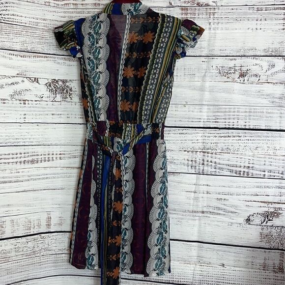 Twenty one Dress Womens size Small chiffon floral mini Ruffle Cap Sleeve - Picture 8 of 12